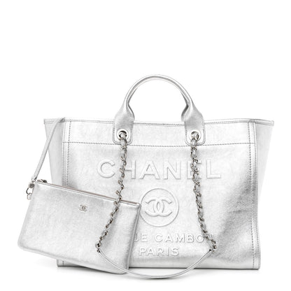 Chanel Metallic Calfskin Medium Deauville Tote Silver 1 of 13