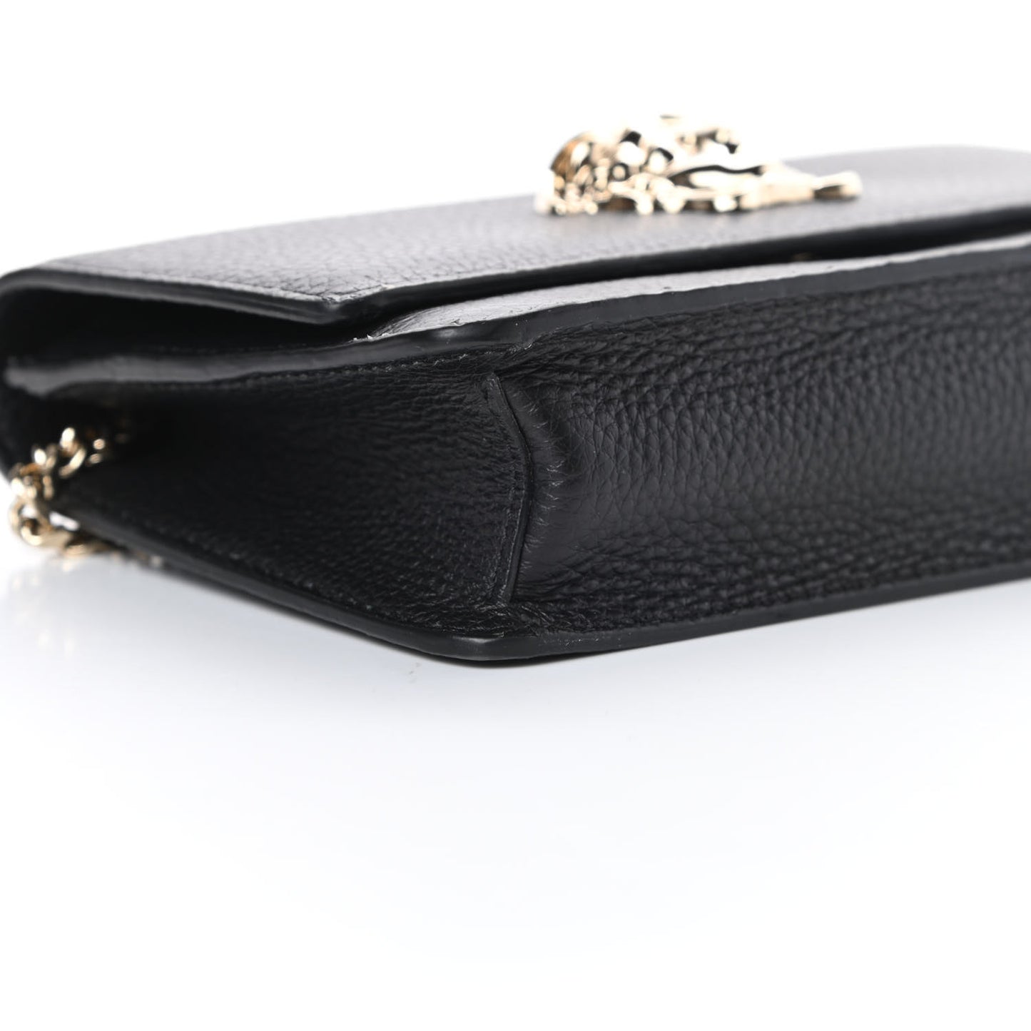 Grained Calfskin Palazzo Chain Evening Bag Black