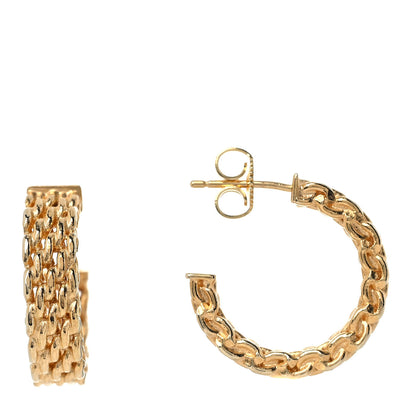Tiffany 18K Yellow Gold Small Somerset Mesh Hoop Earrings 1 of 5