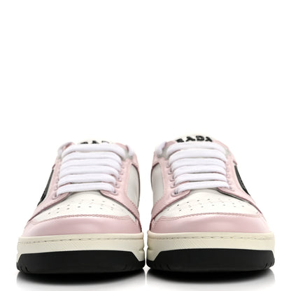 Prada Vitello Sport Spazzolato Rois Rubber Triangle Logo Perforated Womens District Low Top 30mm Sneakers 36 White Alabastro 3 of 16