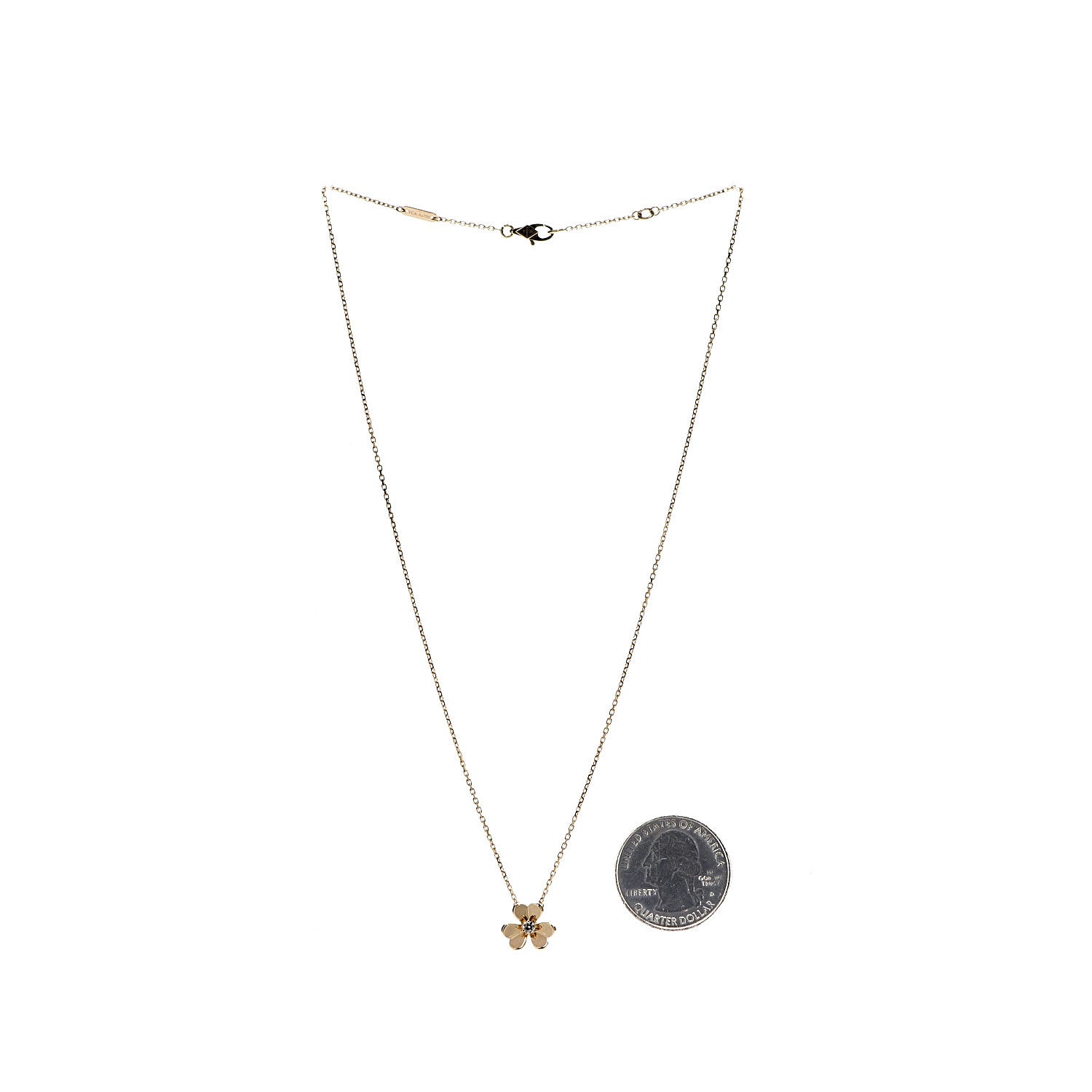 Van Cleef & Arpels 18K Yellow Gold Diamond Mini Frivole Pendant Necklace 3 of 7