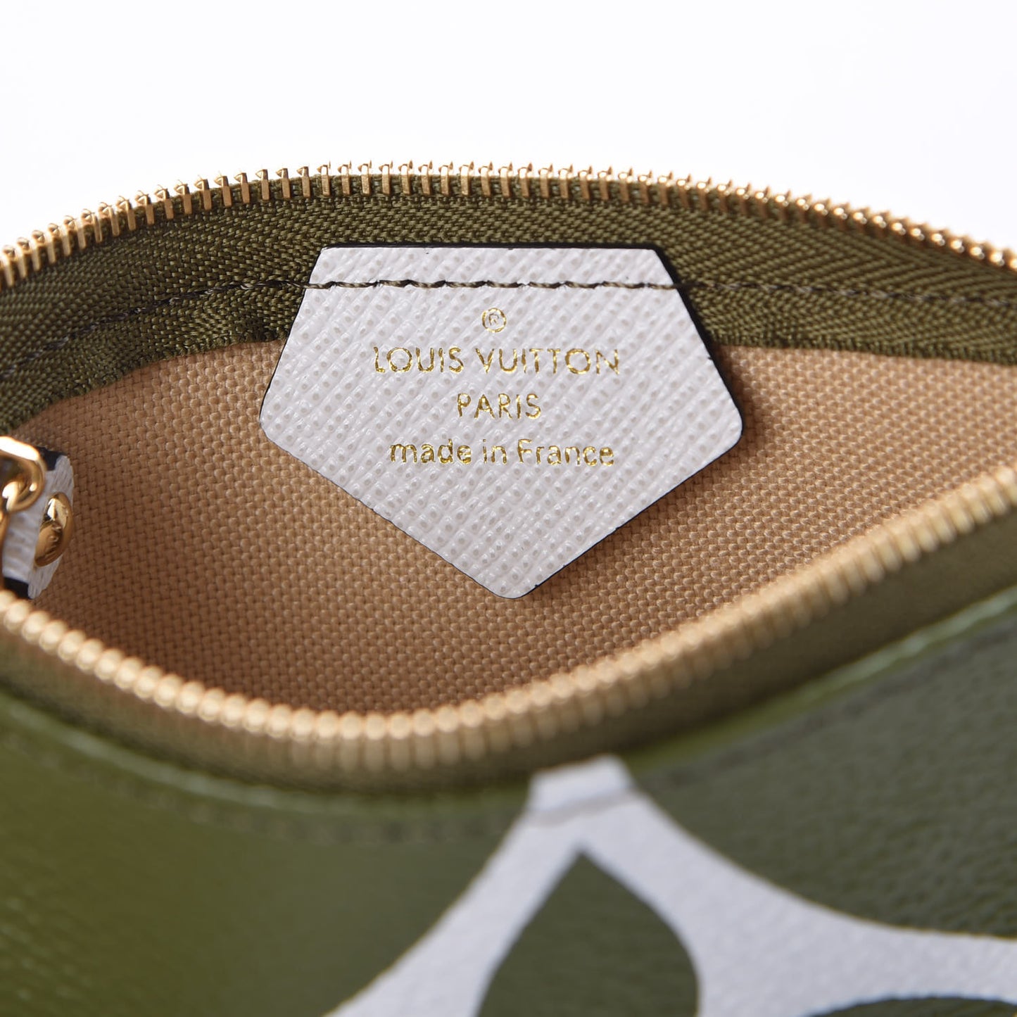 Monogram Giant Micro Pochette Accessories Kaki White