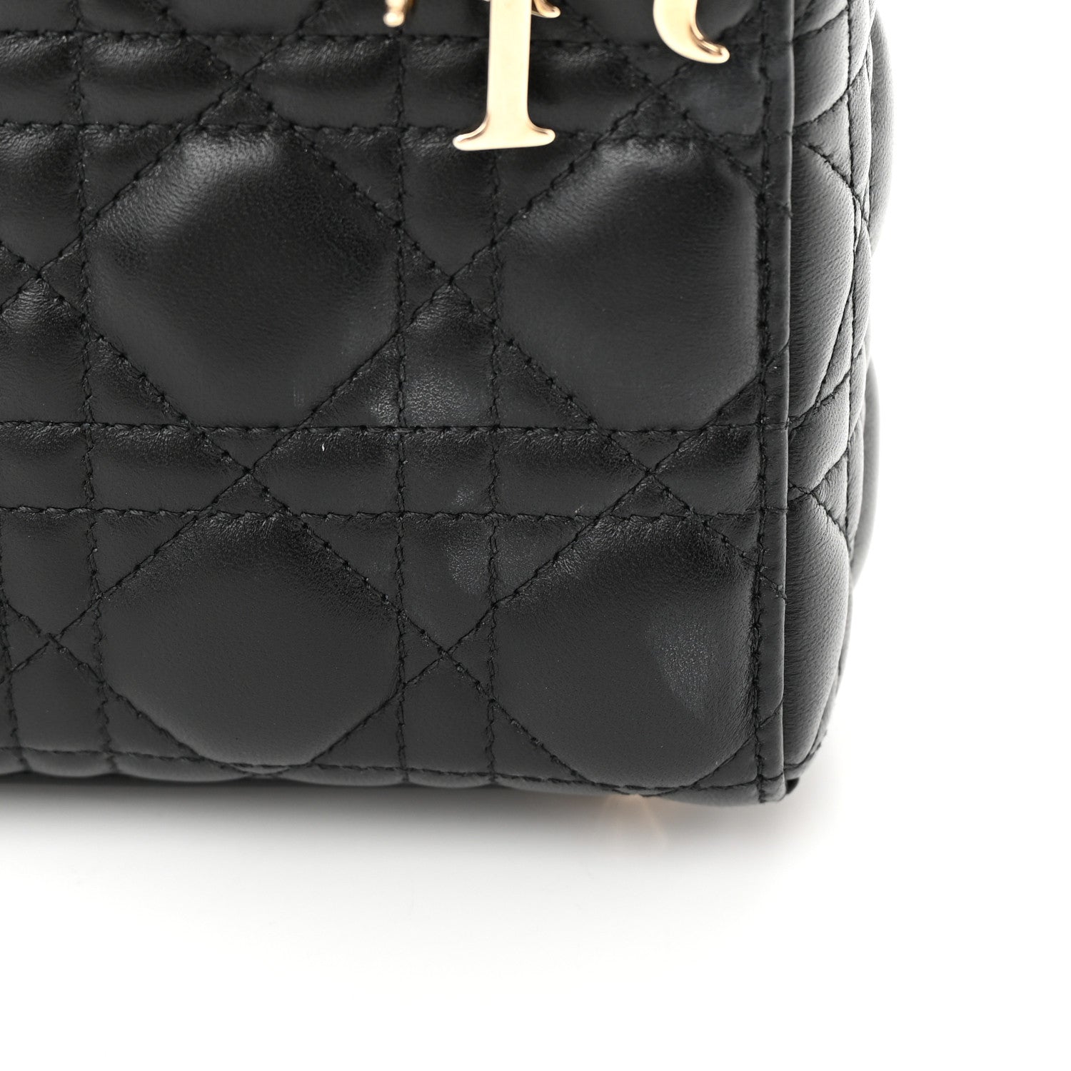 Christian Dior CHRISTIAN DIOR Lambskin Cannage Small My ABCDior Lady Dior Black 11 of 11