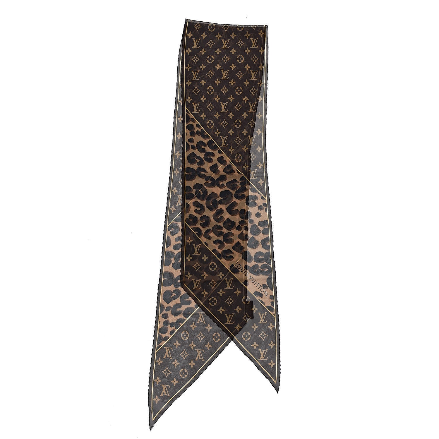 Louis Vuitton Silk Crepe Leopard Monogram Scarf 3 of 4