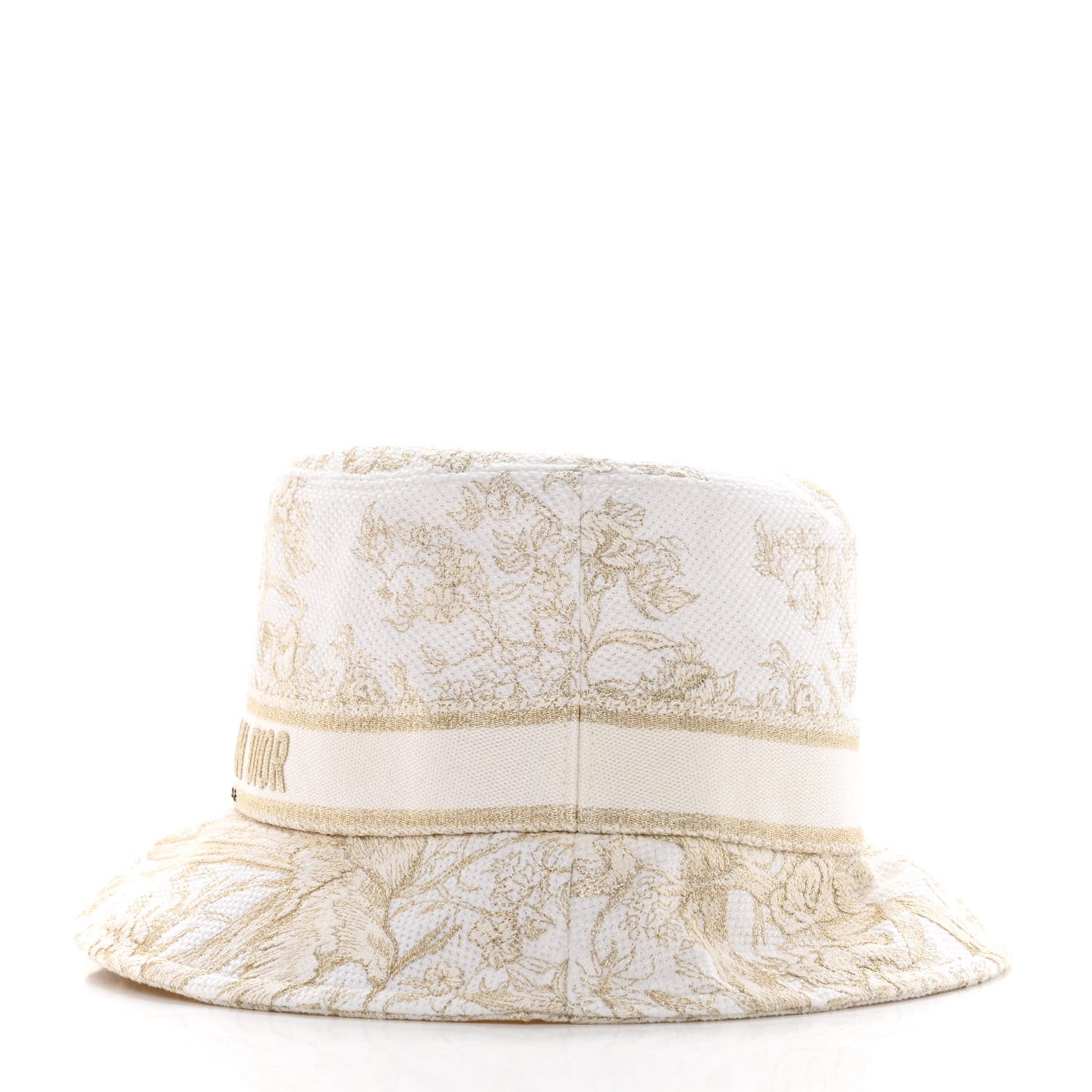 Christian Dior Cotton D-Bobby Small Brim Bucket Hat 59 White Gold 3 of 9