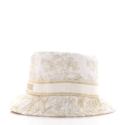 Christian Dior Cotton D-Bobby Small Brim Bucket Hat 59 White Gold 3 of 9