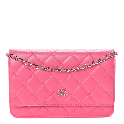 Chanel Lambskin Quilted Wallet On Chain WOC Pink 1 of 13