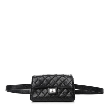 Chanel Calfskin Quilted 2.55 Reissue Flap Belt Bag Clutch Black 1 of 4