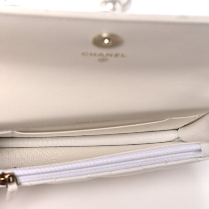 Chanel Calfskin Quilted Maxi Pearls Clutch With Chain White 5 of 12