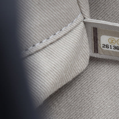 Chanel Striped Canvas Small Deauville Tote Grey Black 7 of 10