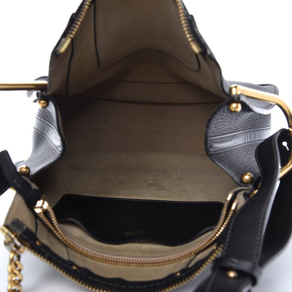 Chloe Grained Calfskin Small Hayley Hobo Black 5 of 8