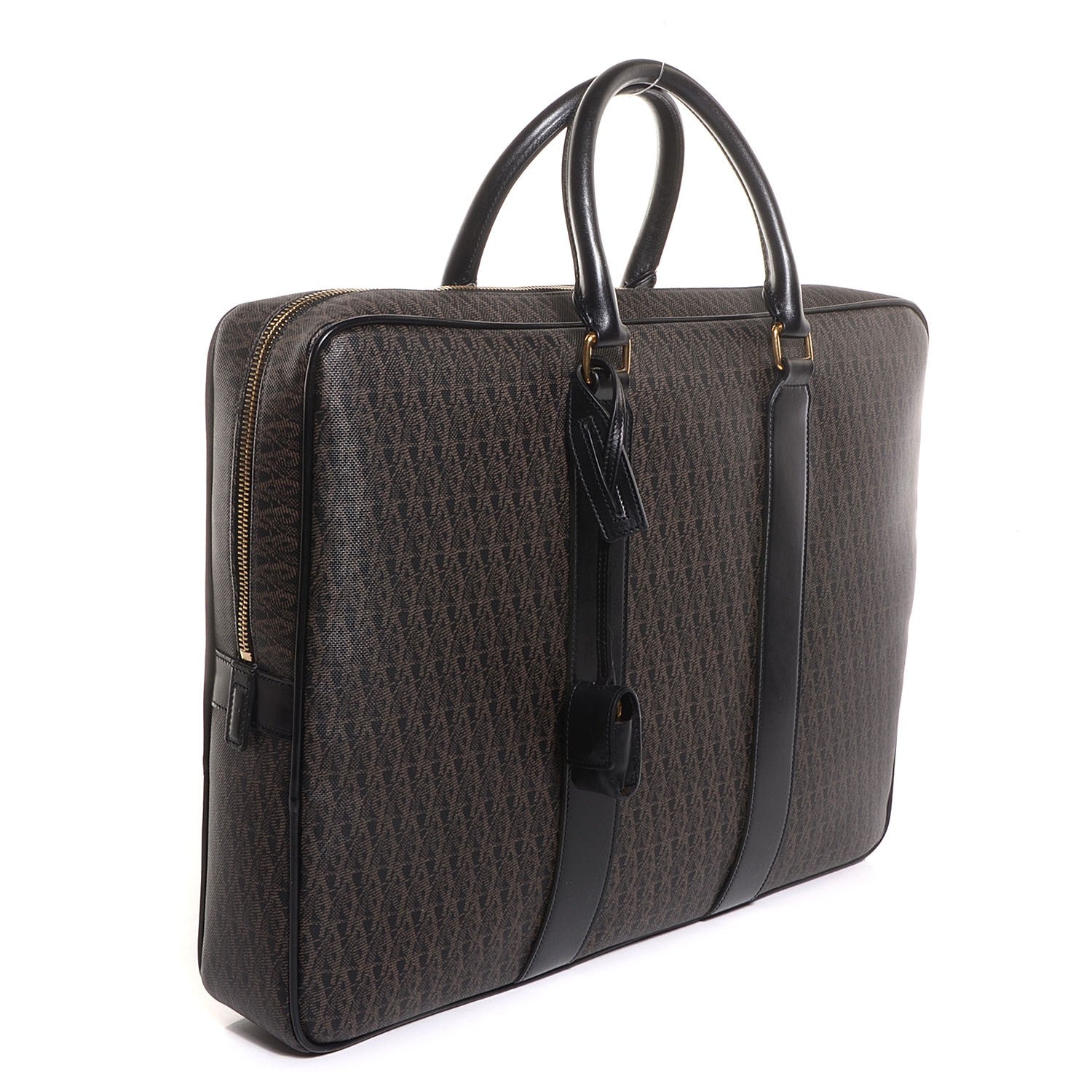Saint Laurent Toile Classic Monogram Flat Briefcase Black 3 of 9