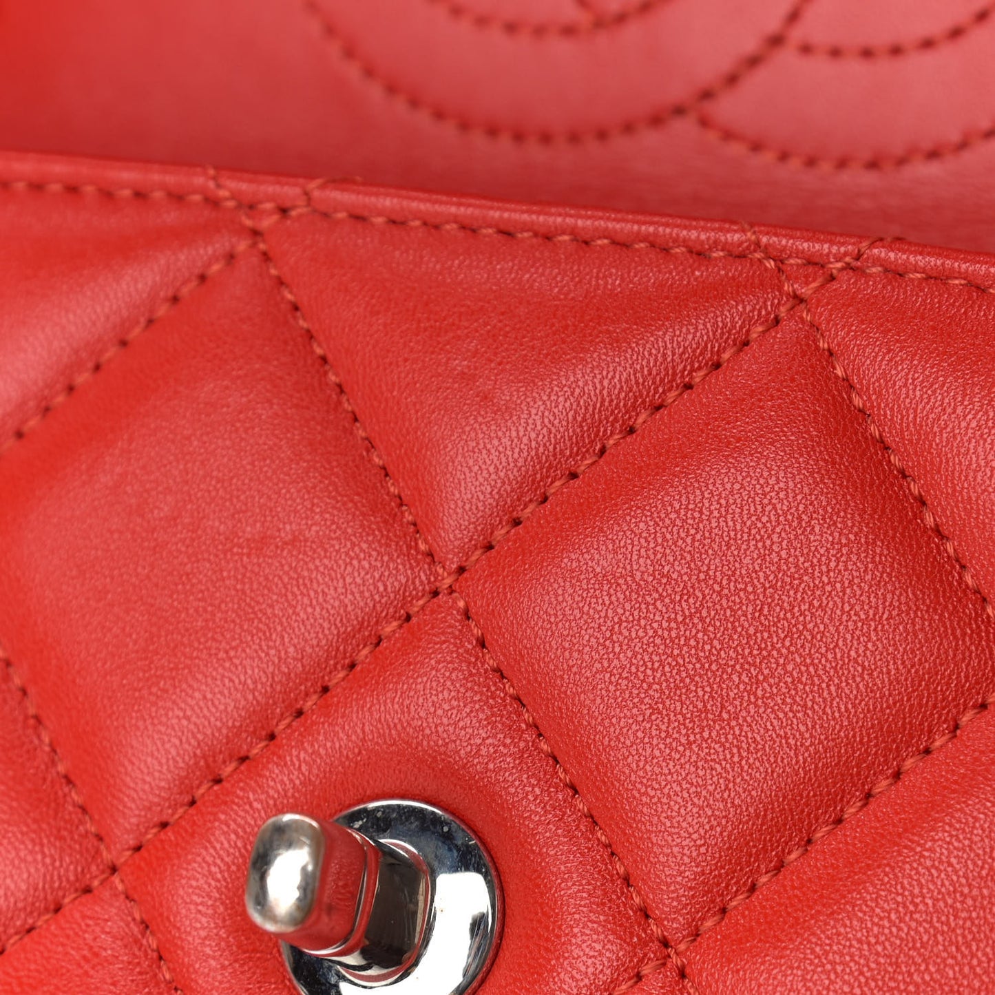 Lambskin Quilted Medium Trendy CC Flap Red