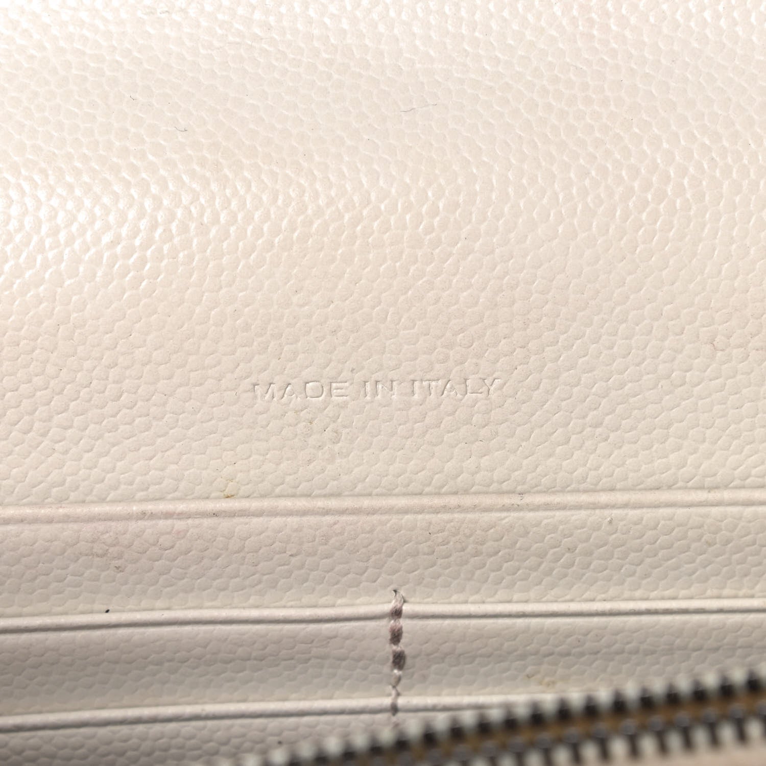 Saint Laurent Grain De Poudre Matelasse Chevron Monogram Envelope Chain Wallet White 5 of 7