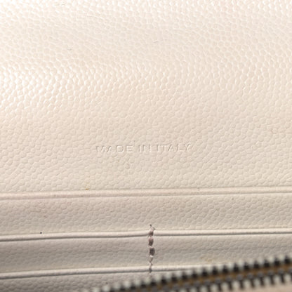 Saint Laurent Grain De Poudre Matelasse Chevron Monogram Envelope Chain Wallet White 5 of 7