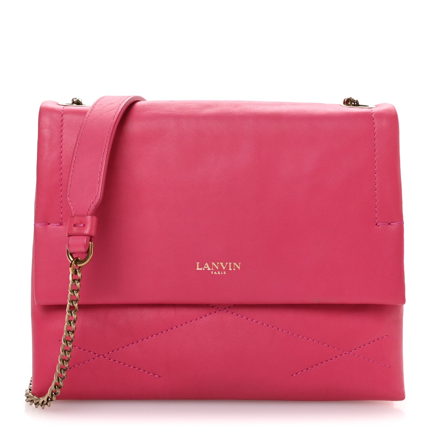 Lanvin Lambskin Quilted Mini Sugar Flap Shoulder Bag Fuchsia 1 of 10