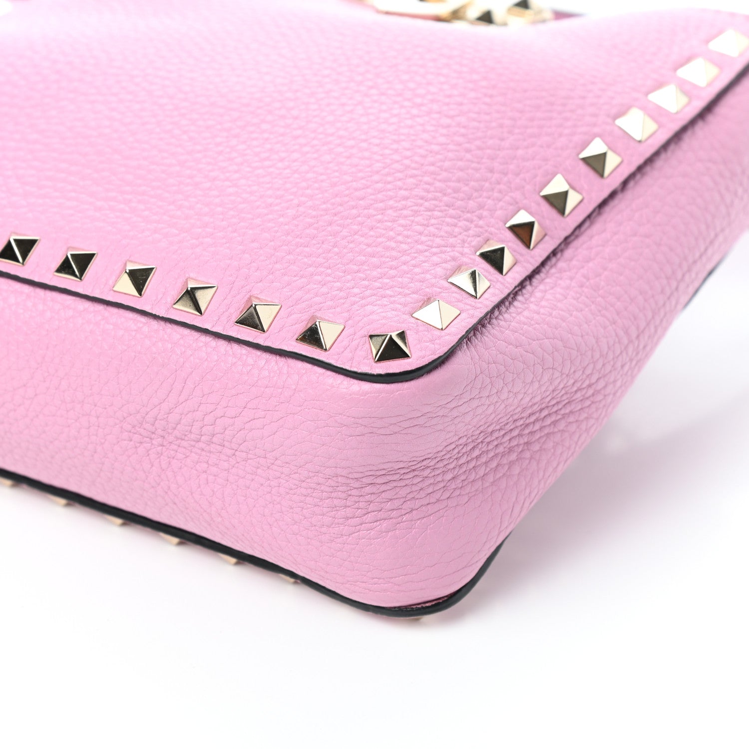 Valentino Garavani Pebbled Calfskin Mini Rockstud Flip-Lock Messenger Bag Pink 9 of 9