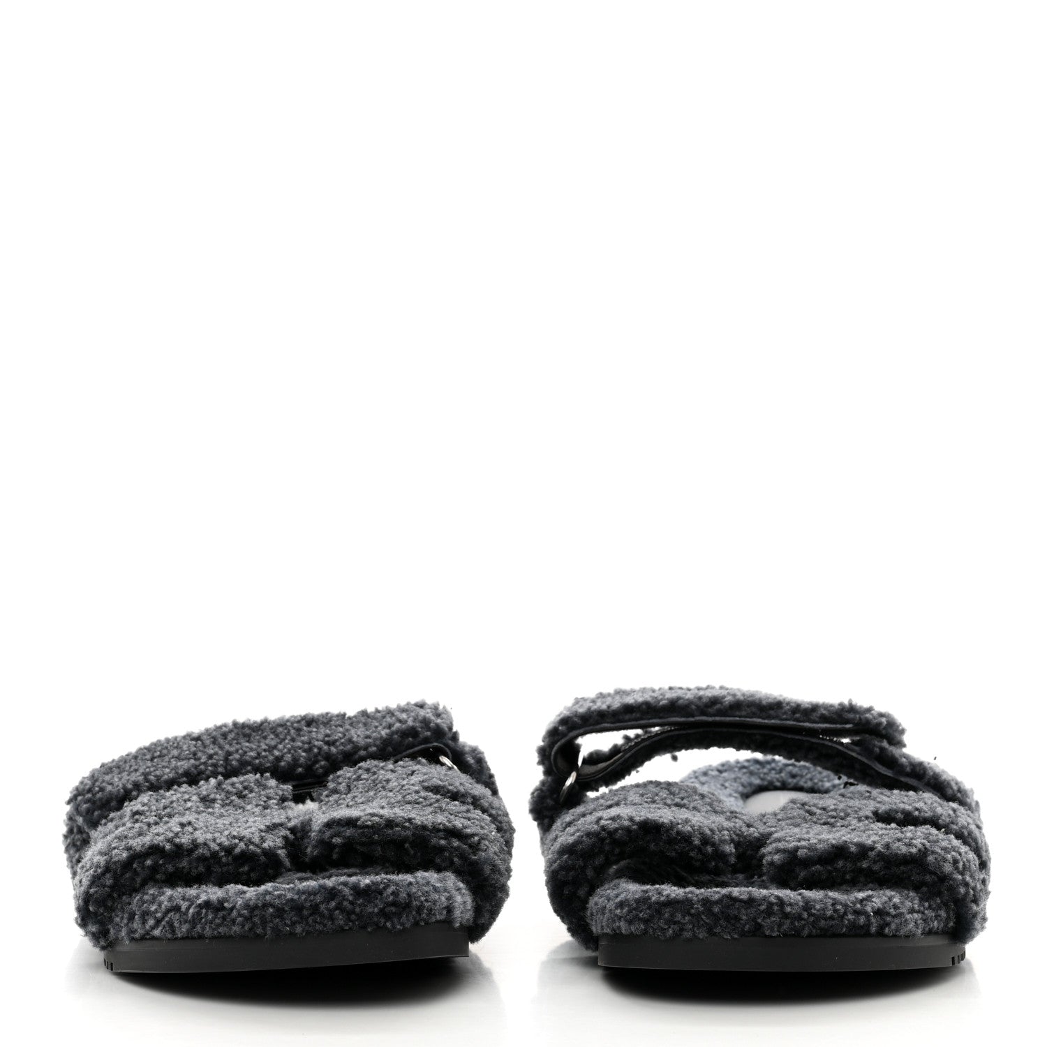 Hermes Woolskin Mens Chypre Sandals 42 Gris Chiné 2 of 8