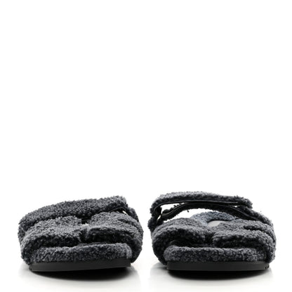 Hermes Woolskin Mens Chypre Sandals 42 Gris Chiné 2 of 8