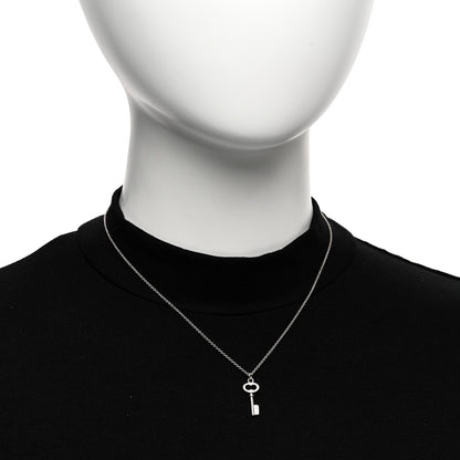 Tiffany Sterling Silver Mini Oval Key Pendant Necklace 2 of 5