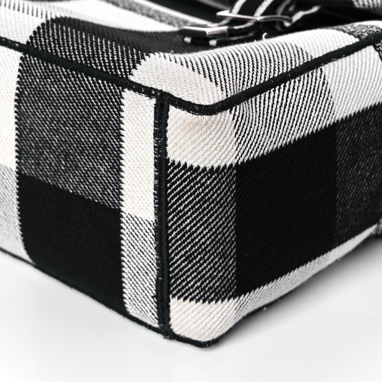 Christian Dior Canvas Tartan Diorcamp Messenger Black White 9 of 9