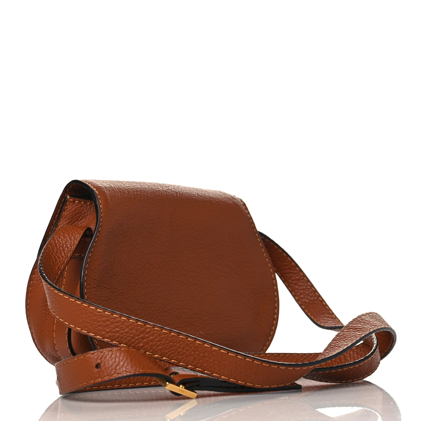 Calfskin Mini Marcie Round Crossbody Bag Tan