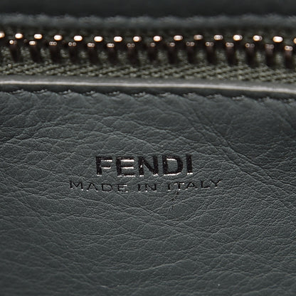 Fendi Vitello Baltico Shiny Nappa Lace Up Floral Small Dotcom Click Chain Satchel Black 8 of 9
