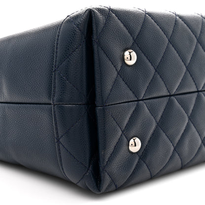 Chanel Soft Caviar CC Medium Top Handle Tote Navy Blue 9 of 11
