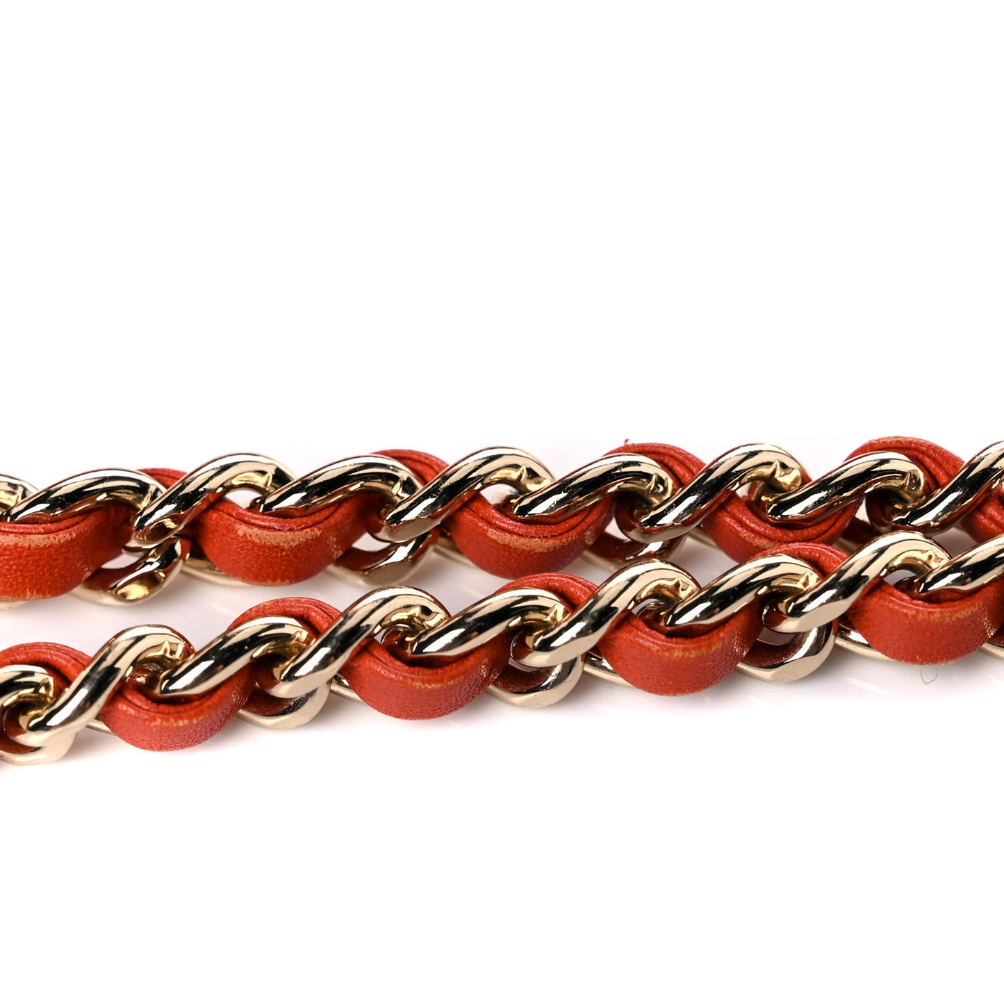 Calfskin Chevron Quilted Mini Statement Flap Dark Orange