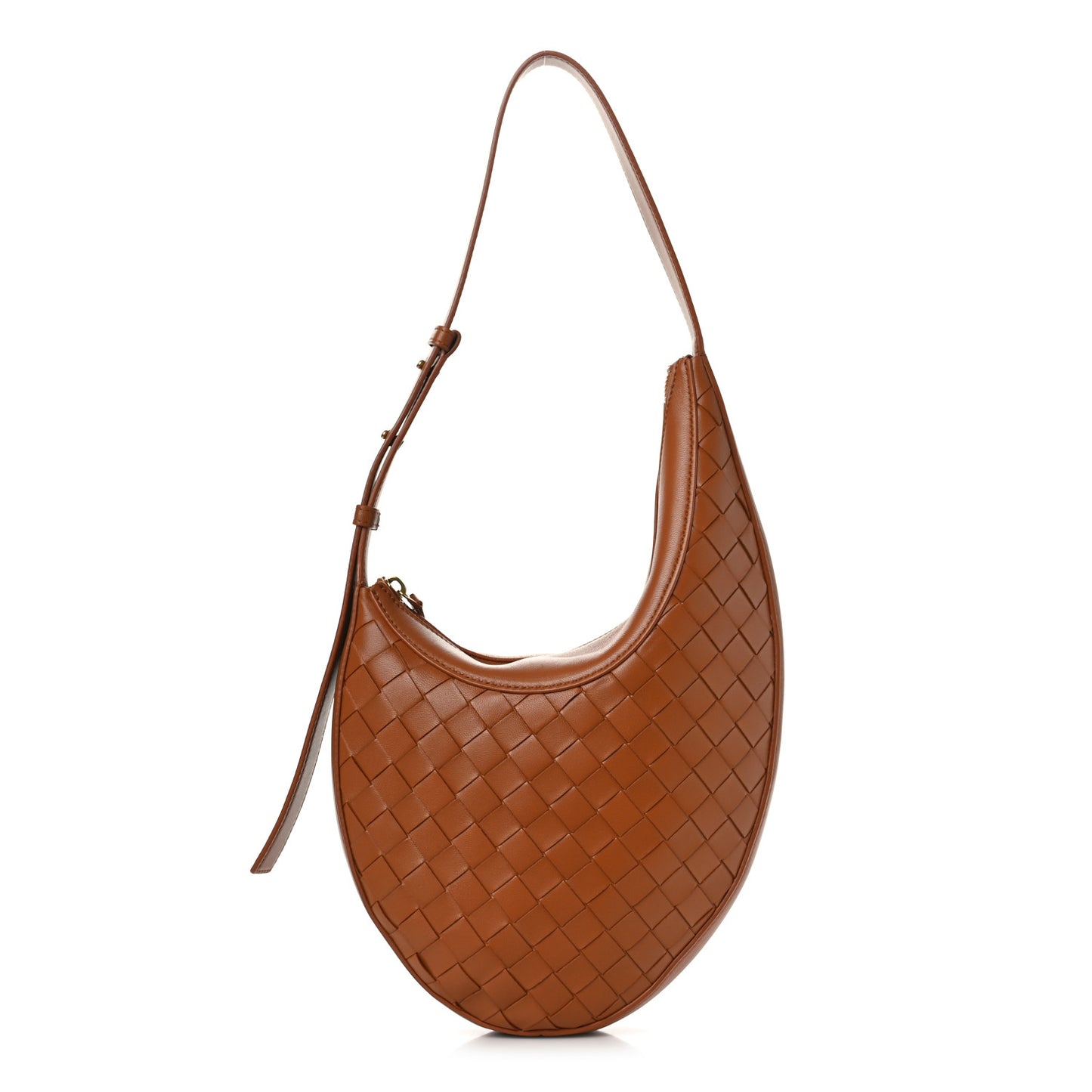 Nappa Intrecciato Small Drop Shoulder Bag Wood