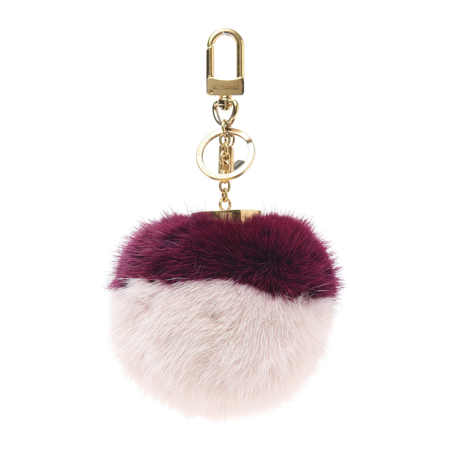 Mink Fur Bubble Duo Bag Charm Violet Pink