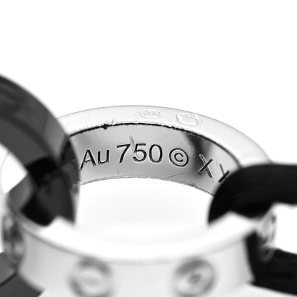 Cartier 18K White Gold Ceramic 4 Diamond LOVE Cord Bracelet Black 5 of 6
