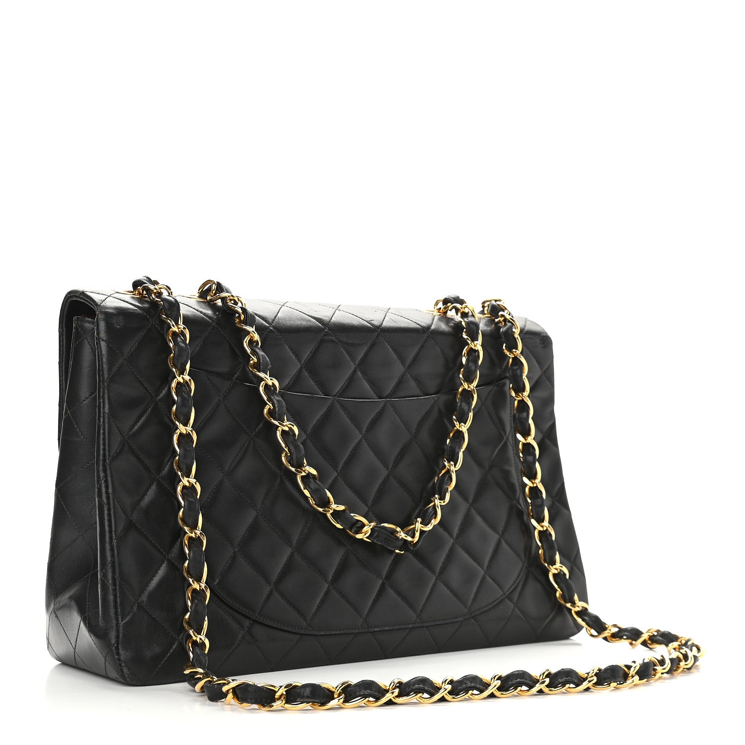 Chanel Lambskin Quilted XL Jumbo Single Flap Black 3 of 9