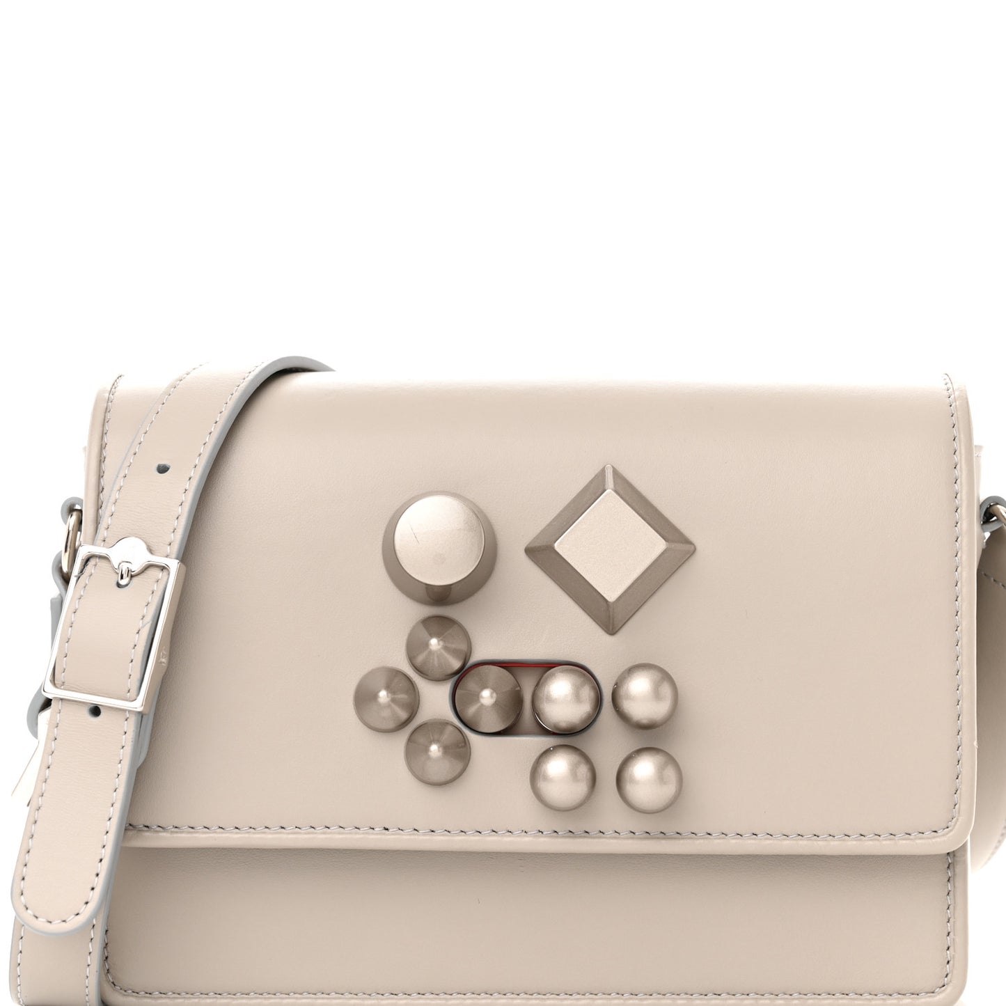 Calfskin Studded Carasky Crossbody Bag Powder