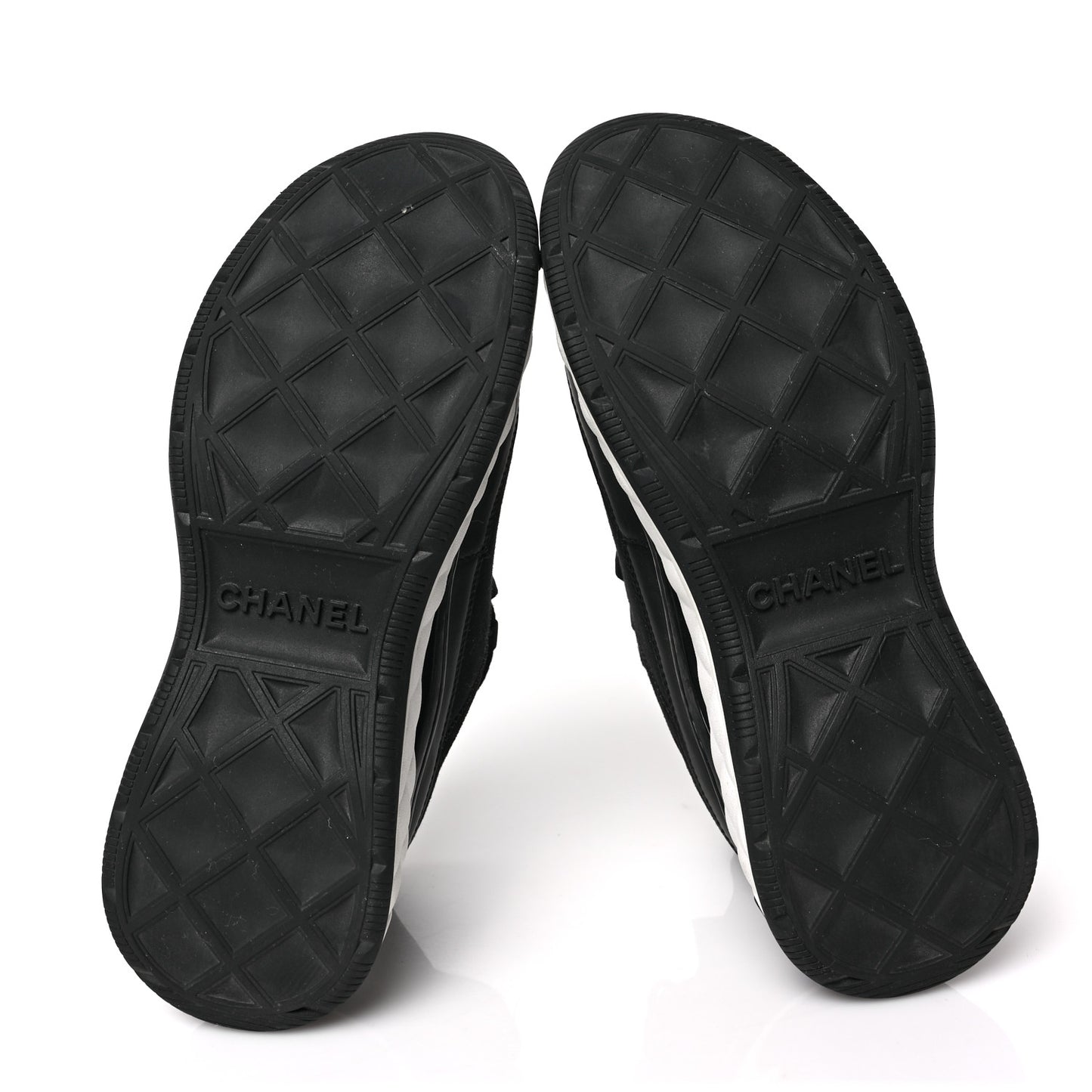 Velvet Calfskin Mixed Fibers CC Sneakers 38.5 Black