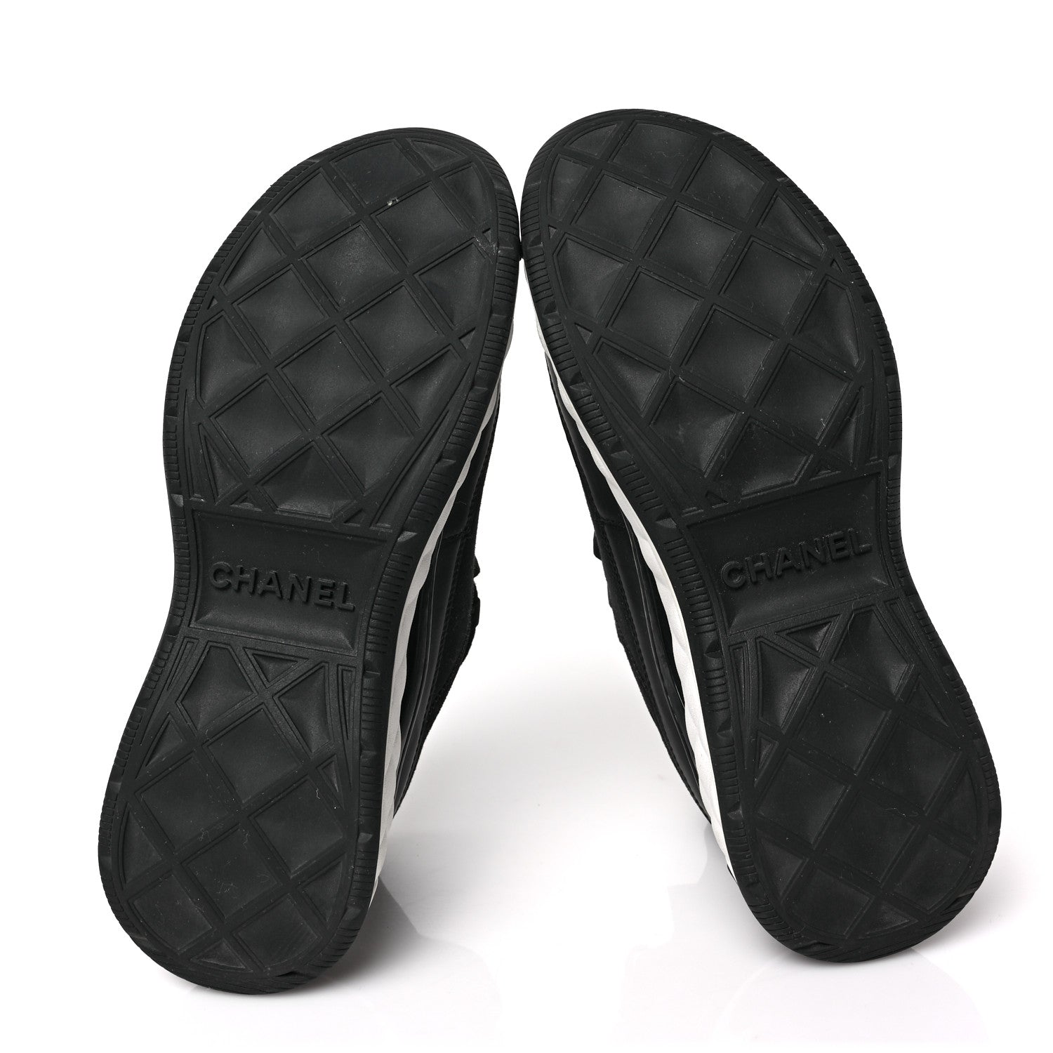 Chanel Velvet Calfskin Mixed Fibers CC Sneakers 38.5 Black 6 of 8