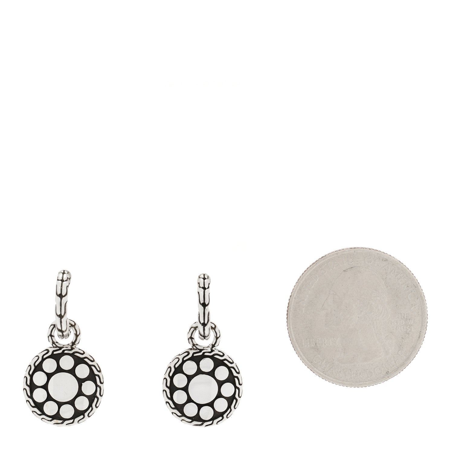John Hardy Sterling Silver Dot Disc Drop Earrings 2 of 4