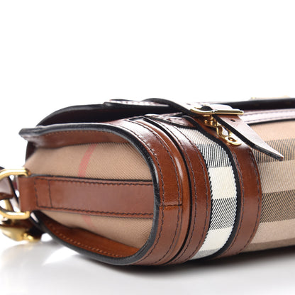 Burberry House Check Bridle Calfskin Doyle Crossbody Bag Dark Tan 5 of 12