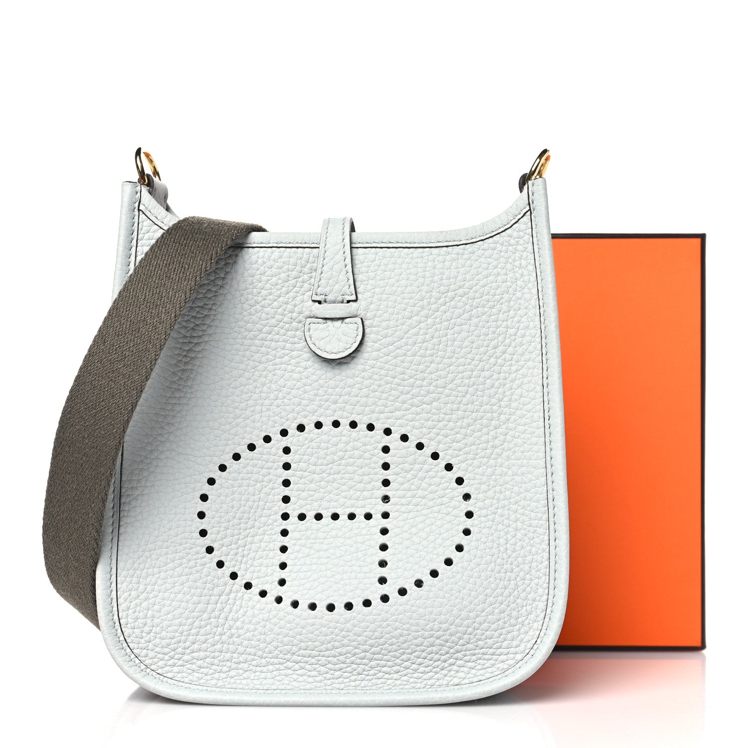 Hermes Taurillon Clemence Amazone Evelyne TPM Bleu Pale Etain 11 of 11