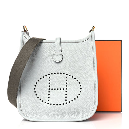 Hermes Taurillon Clemence Amazone Evelyne TPM Bleu Pale Etain 11 of 11