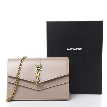 Saint Laurent Smooth Calfskin Monogram Sulpice Chain Wallet Nude 11 of 11