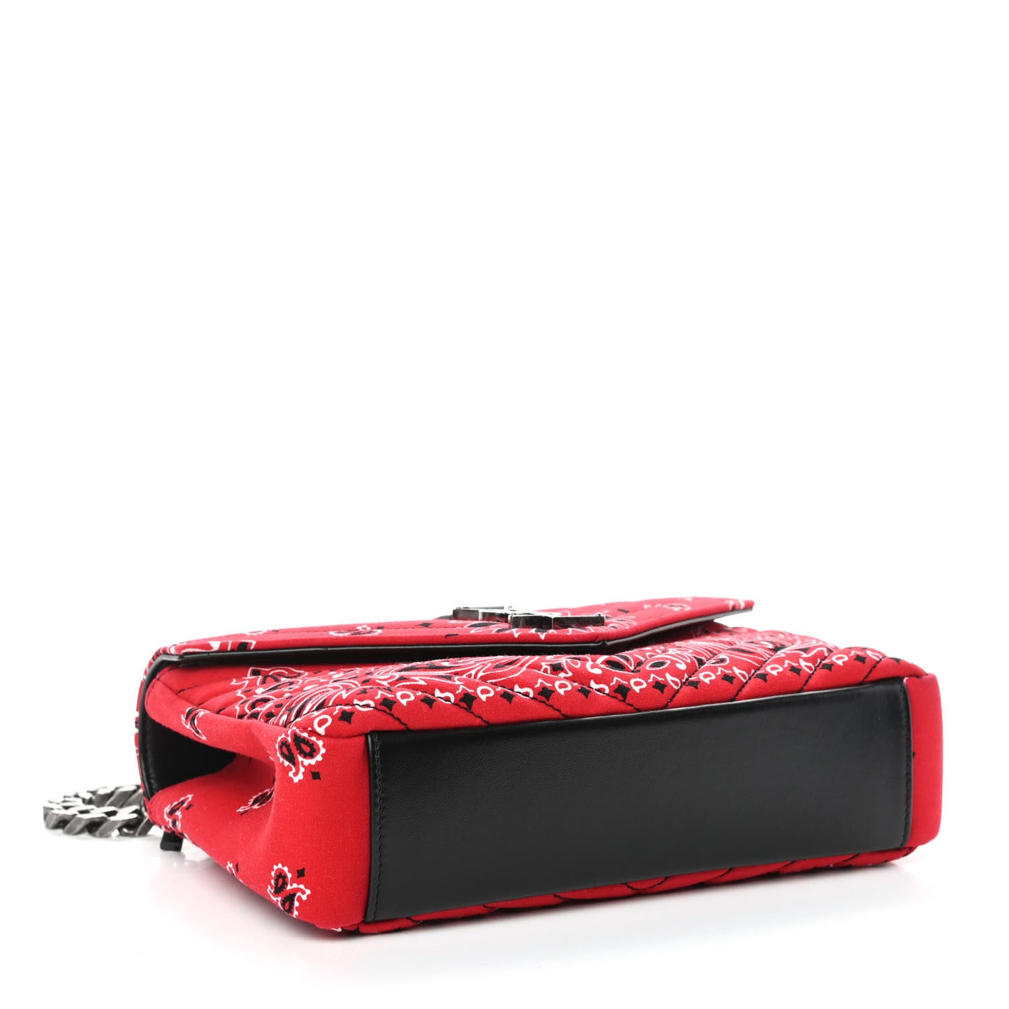 Canvas Bandana Matelasse Chevron Medium College Bag Red