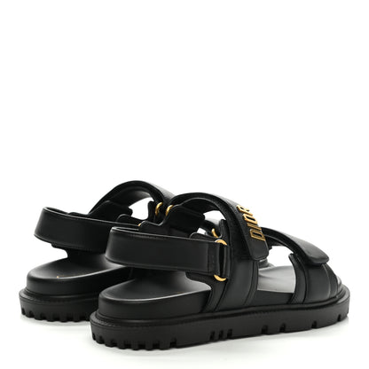 Christian Dior Lambskin Dioract 10mm Sandals 36.5 Black 4 of 9