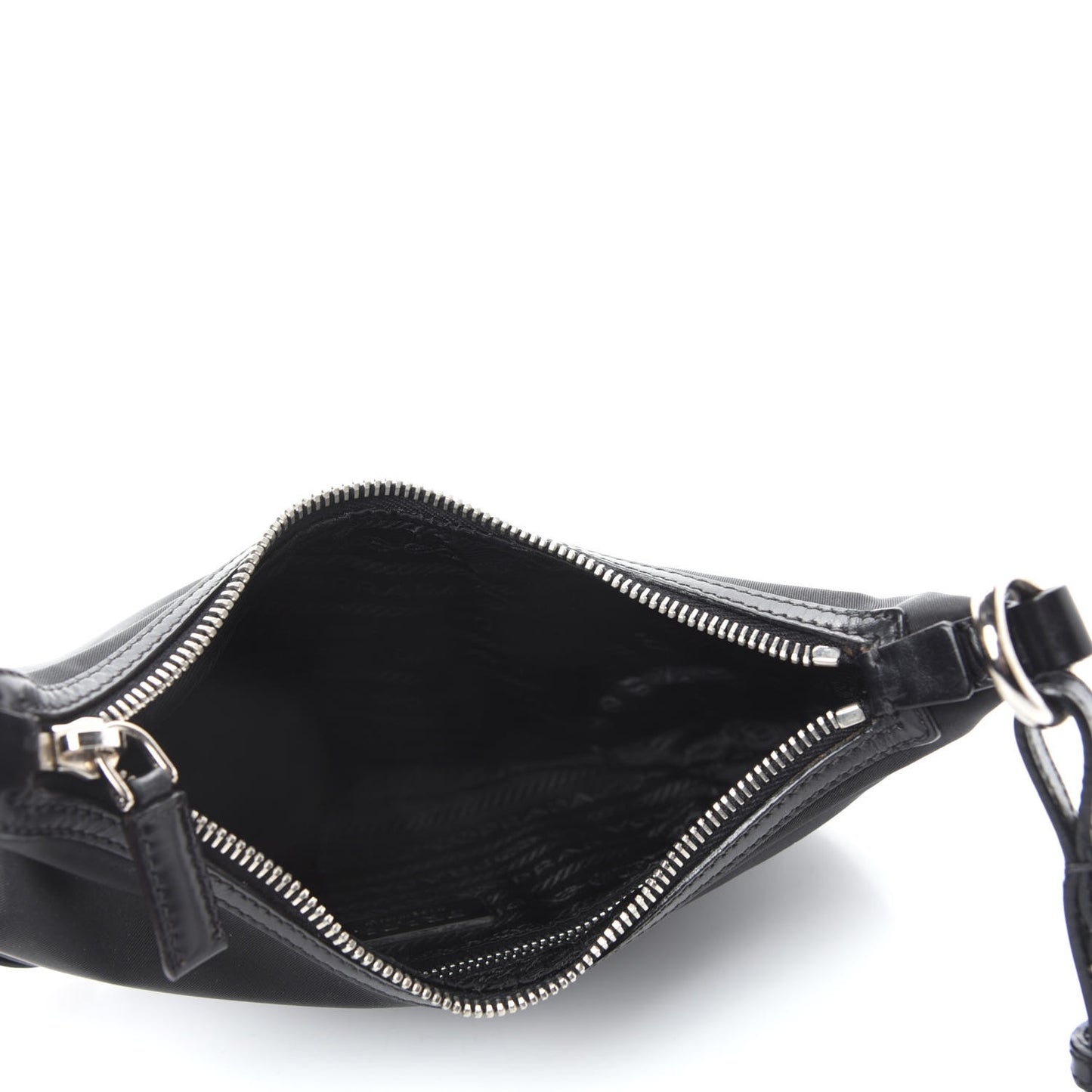 Tessuto Nylon Soft Calfskin Shoulder Bag Black