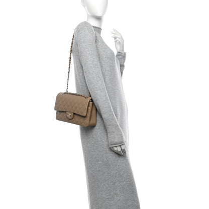 Chanel Caviar Quilted Medium Double Flap Dark Beige 2 of 10