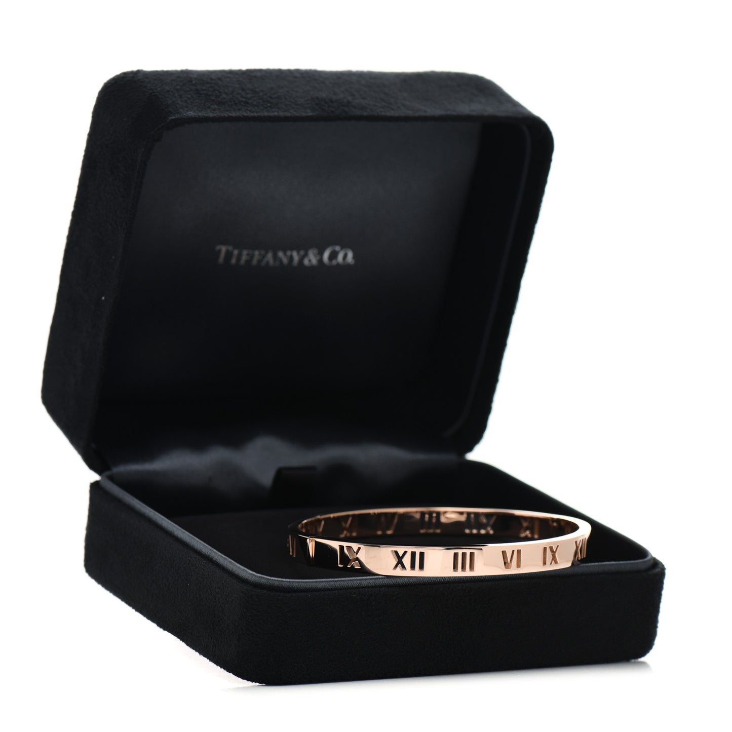 18K Rose Gold Diamond Atlas Pierced Hinged Bangle Bracelet