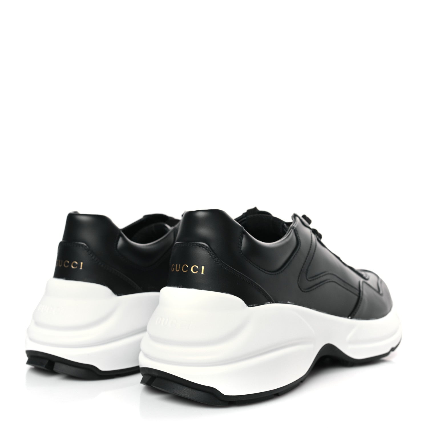 Gucci Apollo Calfskin Mens Rhyton Sneakers 7.5 Black 4 of 8