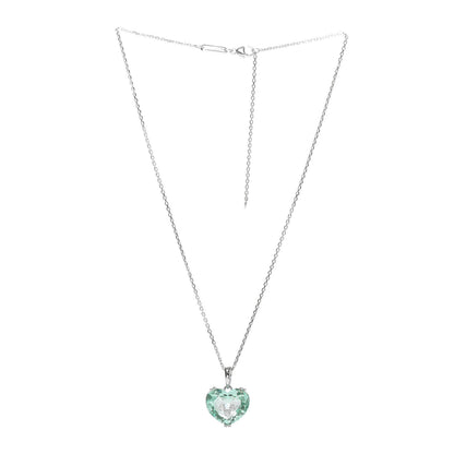 Chopard 18K White Gold Diamond Crystal So Happy Heart Pendant Necklace Green 3 of 5