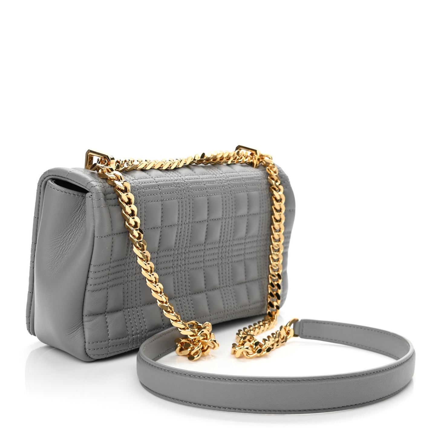 Lambskin Quilted Small Lola Bag Grey