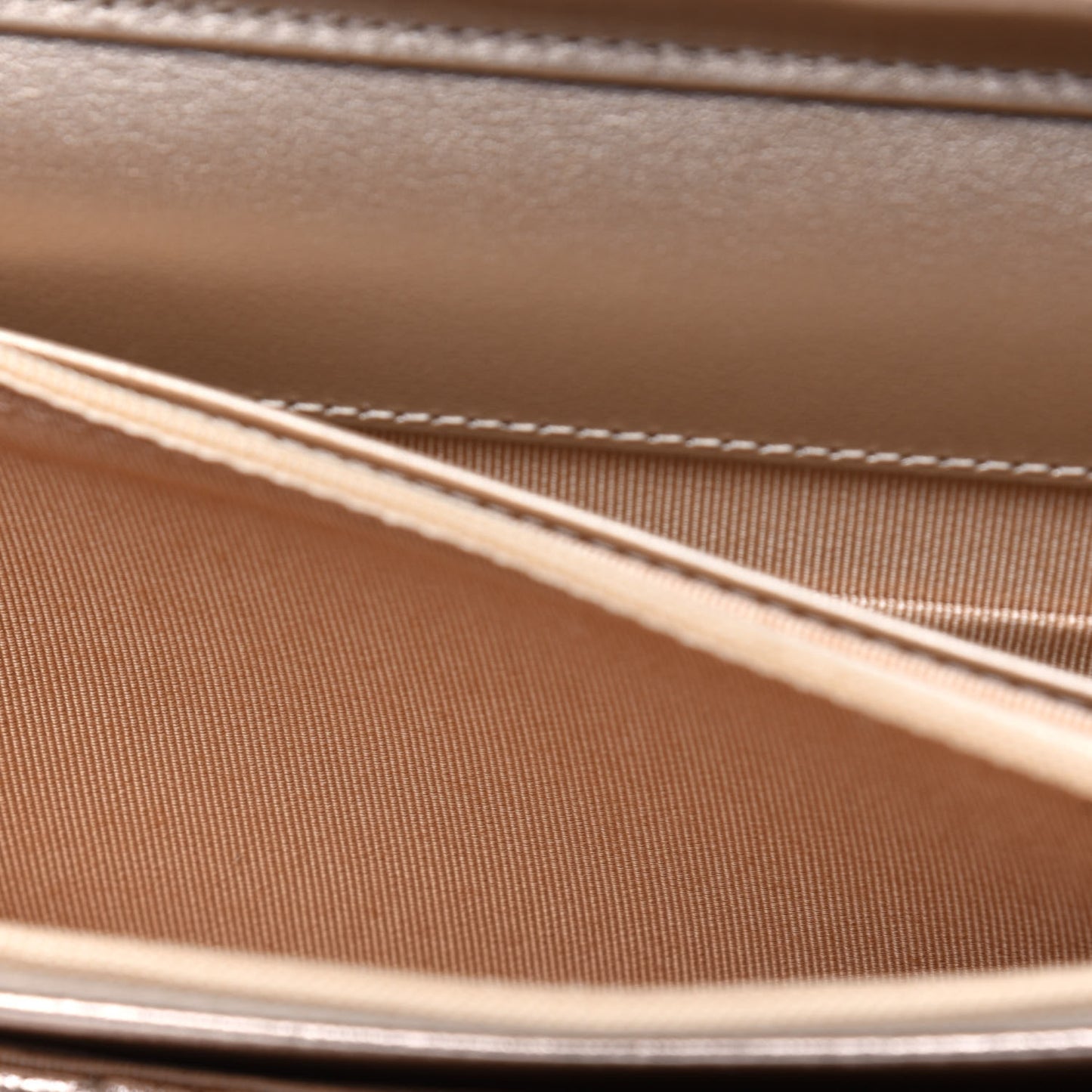 Metallic Lambskin Quilted Wallet On Chain WOC Gold Black